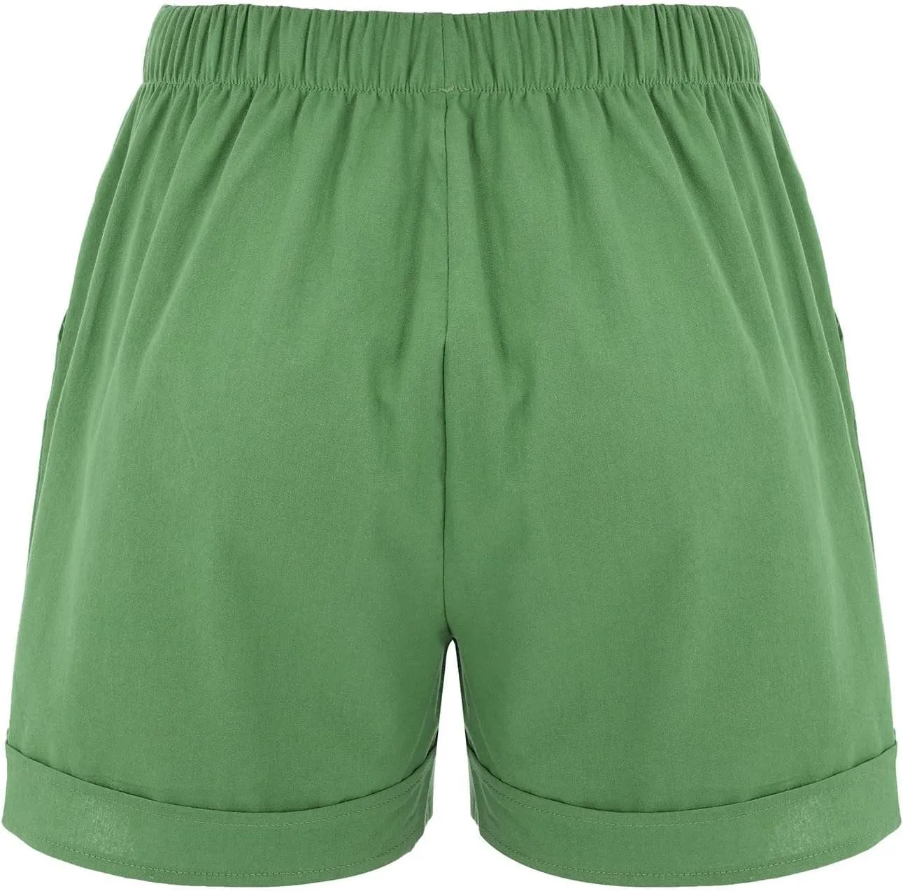 DASAYO Summer Casual Wide Leg Shorts for Women Drawstring Elastic Waist Pocketed Short Solid Color Loose Fitt Trendy Trousers