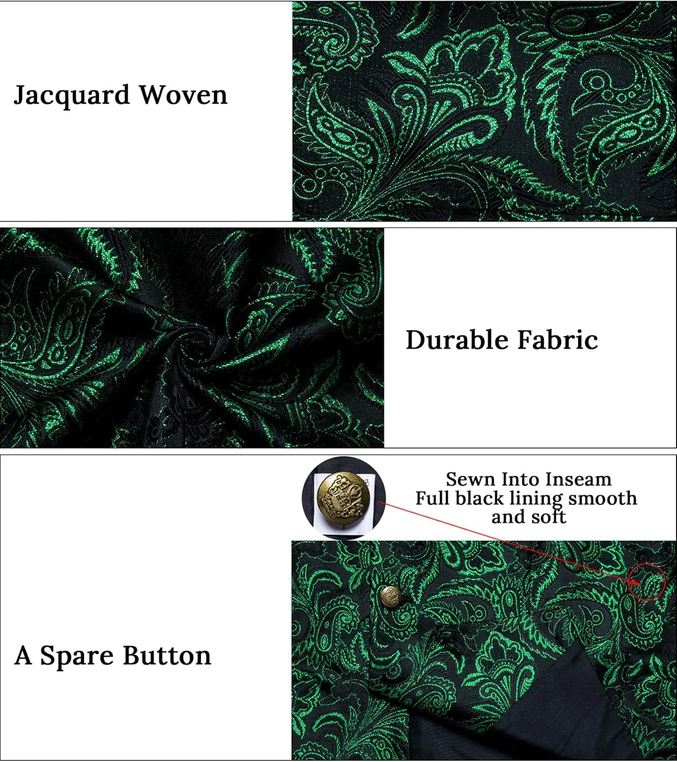 DiBanGu Silk Paisley Vest for Men Wedding Waistcoat and Necktie Bowtie Lapel Pin Set 7PCS Dress Vests for Suit or Tuxedo