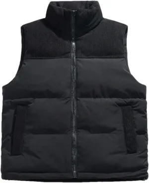 Dninmim Mens Outdoors Vests Cotton-Padded Men's Winter Vest Warm Hooded Waistcoat Casual Male Coats Vests