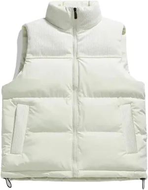 Dninmim Mens Outdoors Vests Cotton-Padded Men's Winter Vest Warm Hooded Waistcoat Casual Male Coats Vests