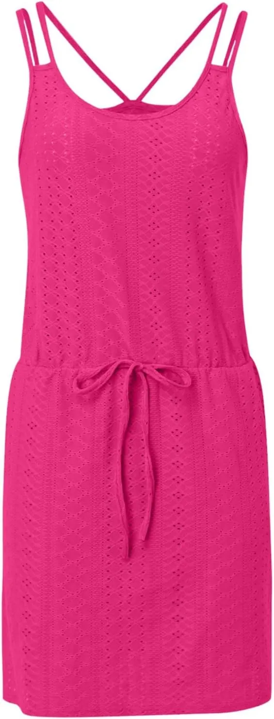 Eduavar Summer Dresses for Women 2024, Mini Dresses for Women Summer Lightweight Tank Dress Spaghetti Strap Boho Dresses