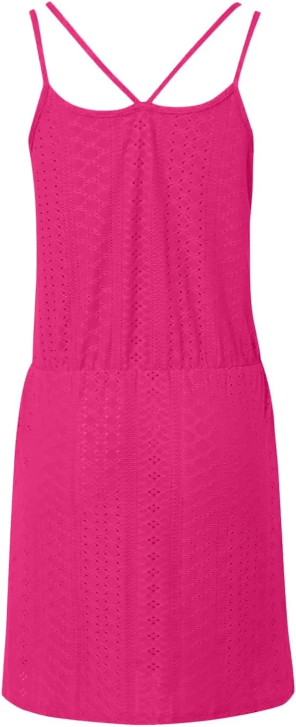 Eduavar Summer Dresses for Women 2024, Mini Dresses for Women Summer Lightweight Tank Dress Spaghetti Strap Boho Dresses