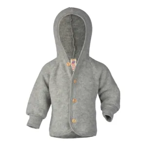 Engel Hooded Jacket With Wooden Buttons Light Grey