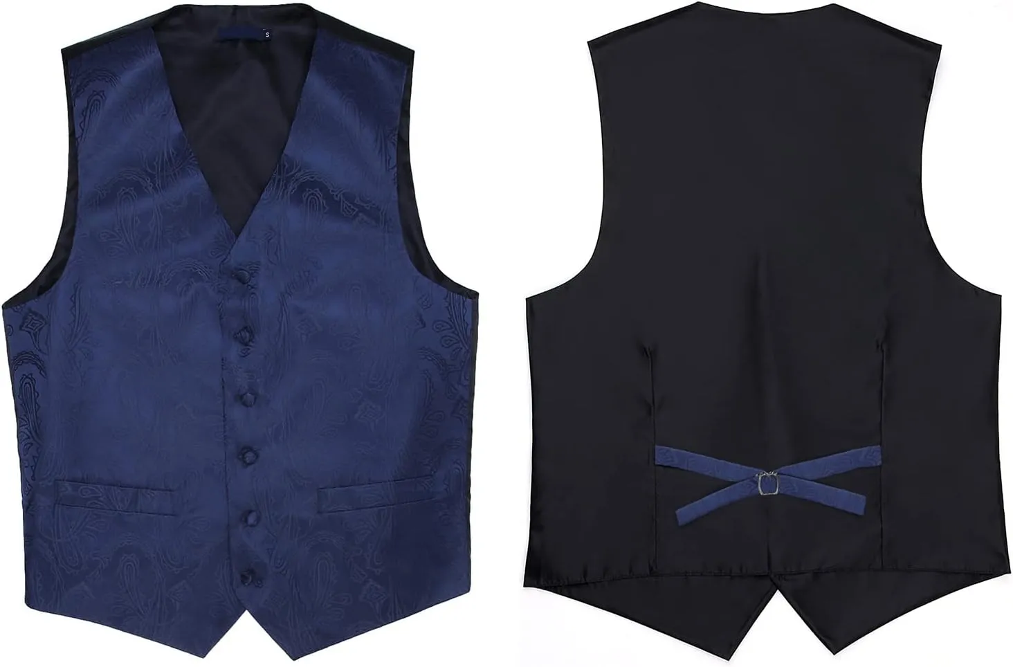 Enlision Mens Vest Tie Set Paisley Vest and Necktie Pocket Square 3pc Formal Dress Waistcoat for Suit or Tuxedo