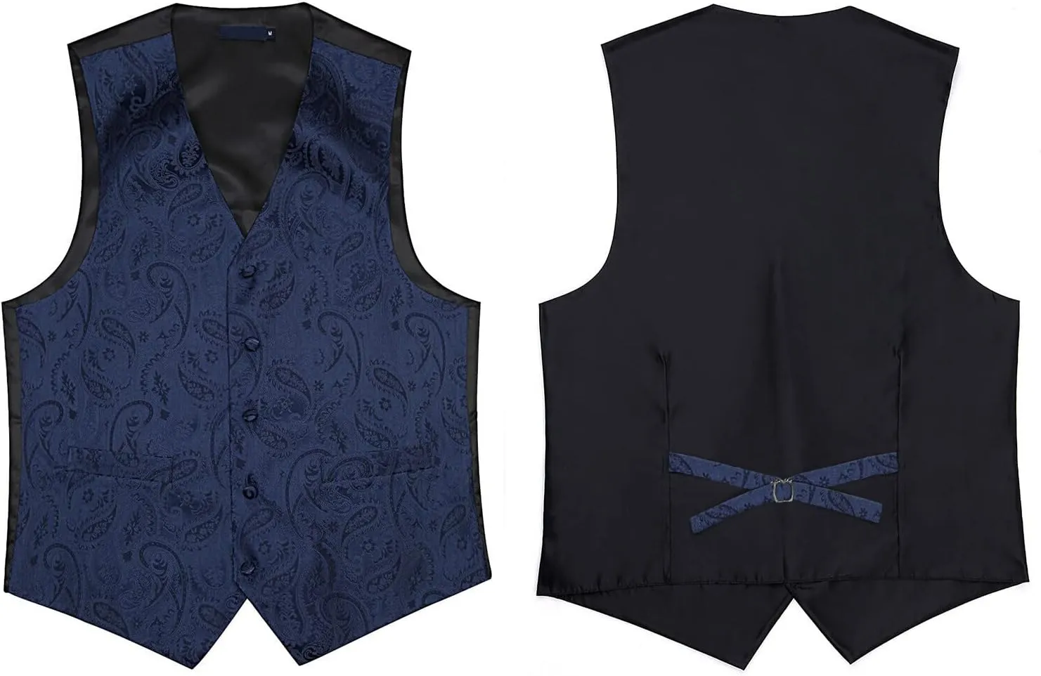 Enlision Mens Vest Tie Set Paisley Vest and Necktie Pocket Square 3pc Formal Dress Waistcoat for Suit or Tuxedo