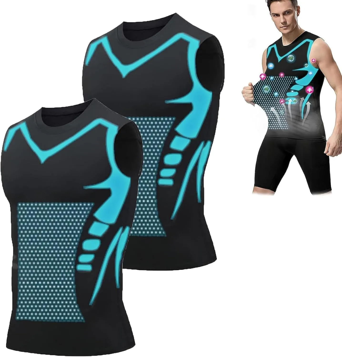 Evolv V-Boost Mens Ionic Shaping Compression Shirt  2025 Sleeveless Slim Fit Tank Top for a Toned Body