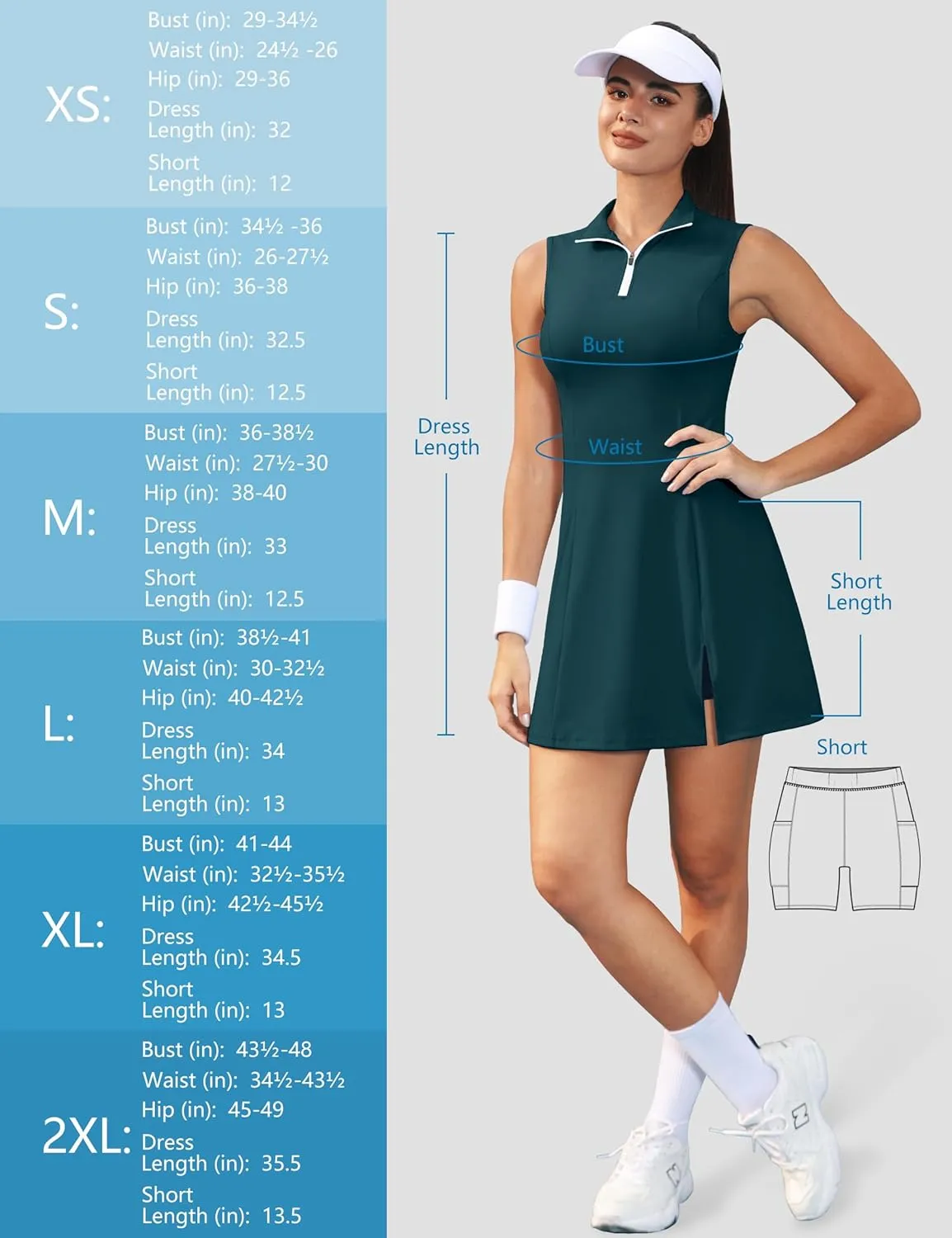 Fengbay Tennis Dresses for Women,Golf Dress with Shorts and Pockets for Athletic Dress Sleeveless Workout Dress