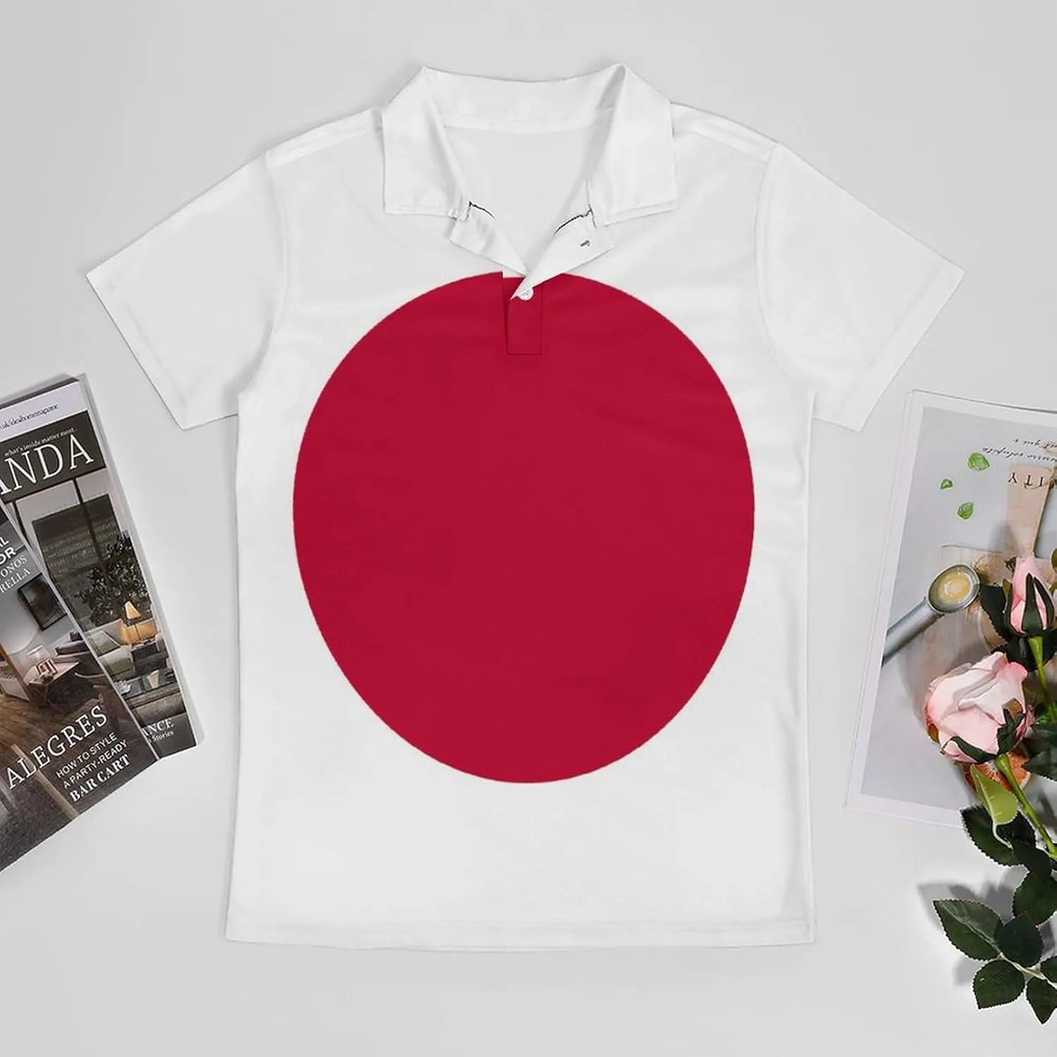 Flag of Japan Japanese Men's Polo Shirt Short Sleeve Casual Athletic Quick Dry Golf T-Shirts