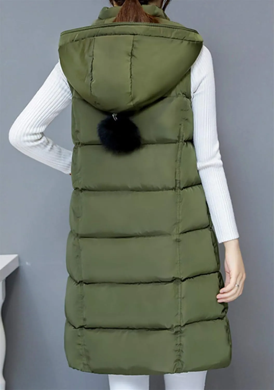 FLITAY Women Fall Winter Sleeveless Vest Coat Hooded Pocket Plus Size Vest Soft Lightweight Zipper Coat Vest