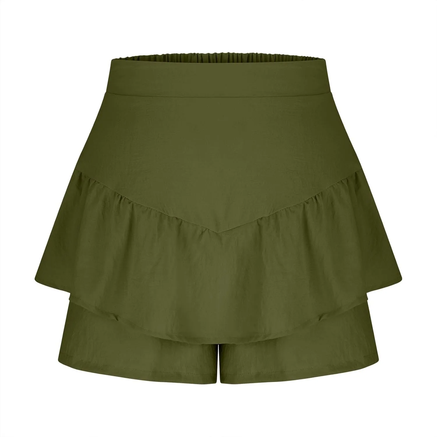 Flowy Shorts for Women Boho Ruffled Tiered Skorts Casual High Waist Mini Skirts Tennis Golf Comfy Shorts 2025