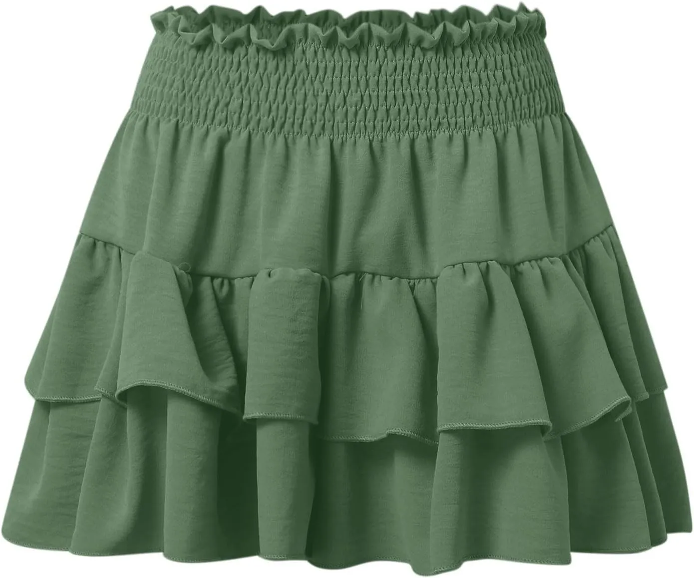 Flowy Skorts for Woman Summer Ruffle Tiered High Waist Casual Skorts Trendy Cute Golf Tennis Gym Workout Mini Skirts