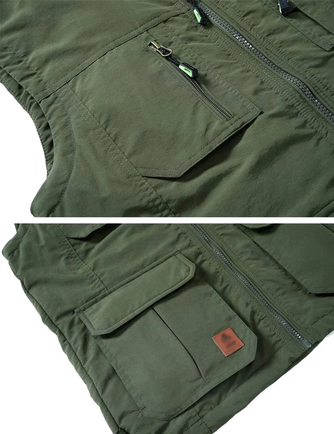 Flygo Men's Casual Lightweight Outdoor Travel Fishing Hunting Vest Jacket with Pockets