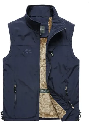 Flygo Men's Casual Lightweight Outdoor Travel Fishing Hunting Vest Jacket with Pockets