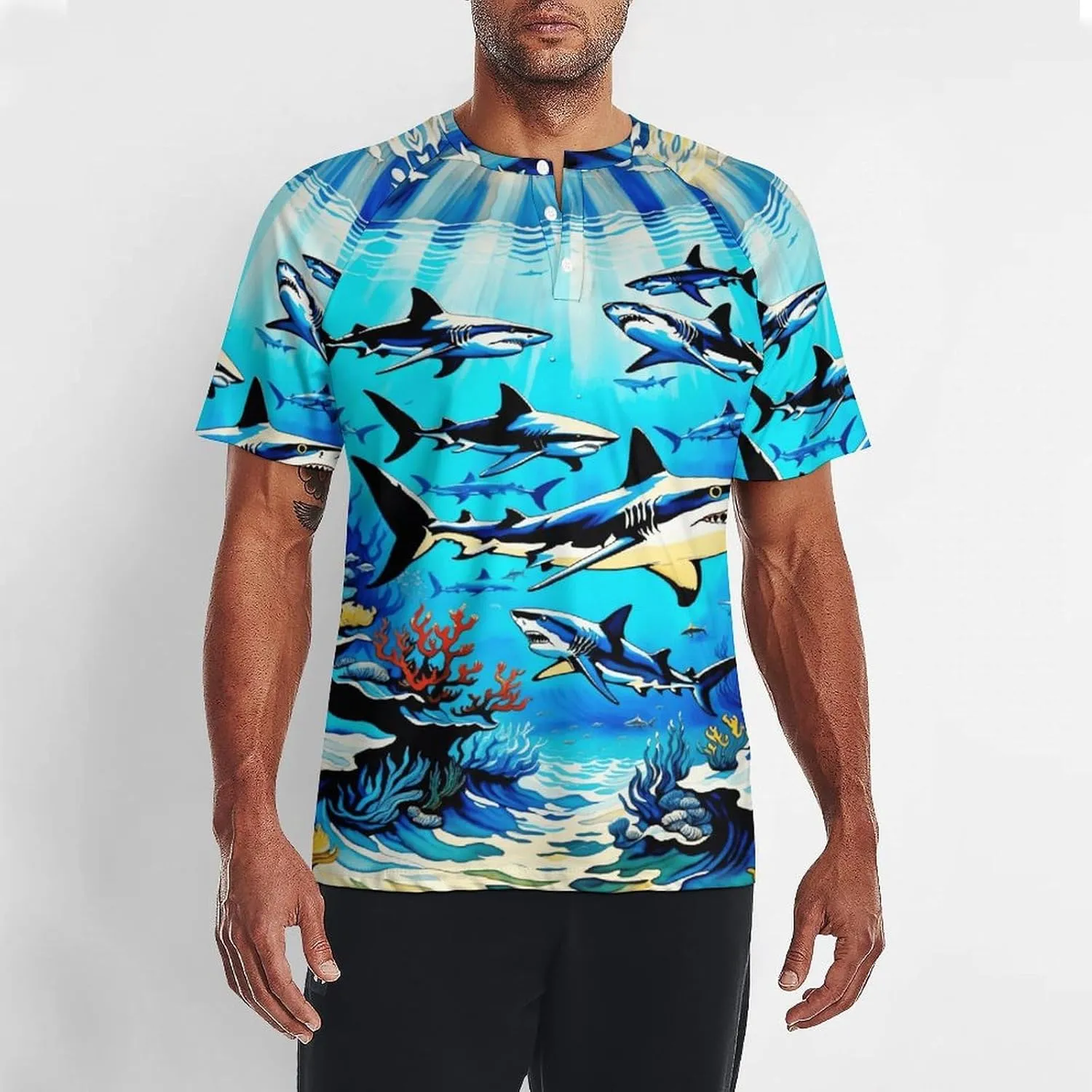 for Men Short Sleeve Shirts Bird Pattern V Neck Shirt Tshirt Casual Tops Pullover Quick Dry with Designs