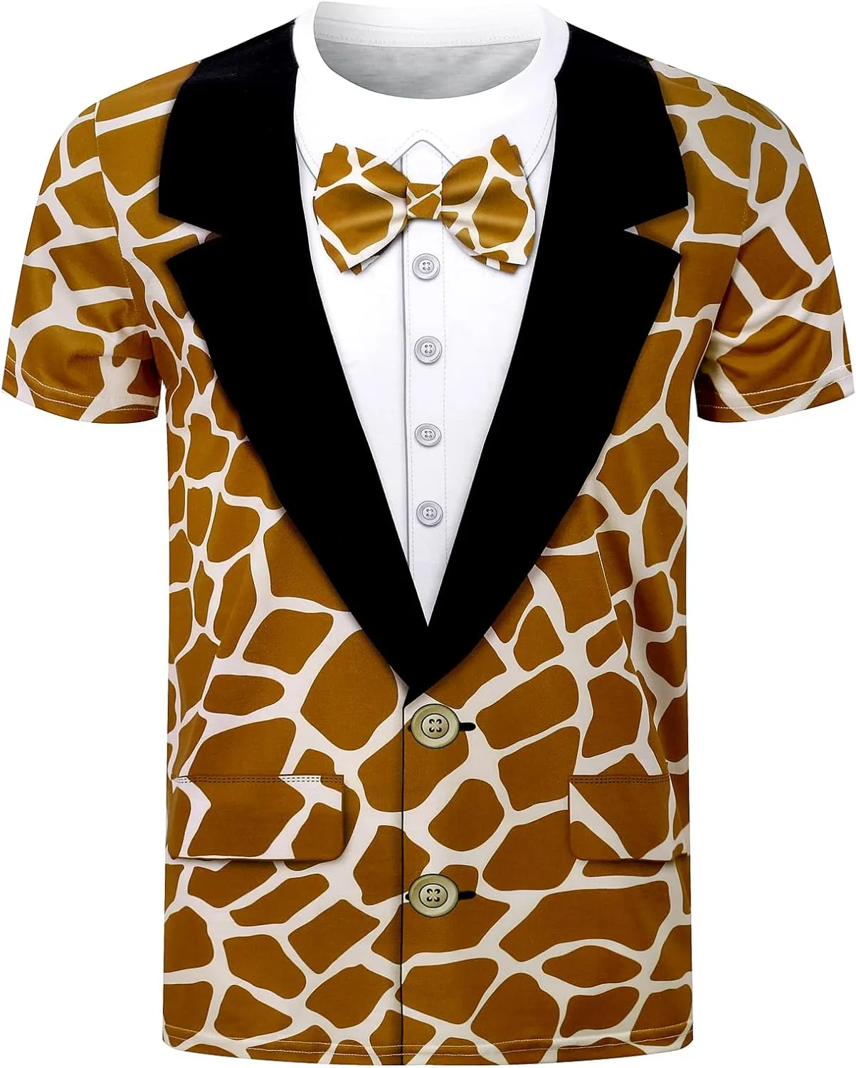 Funny World Men's Animal Print Tuxedo T-Shirts