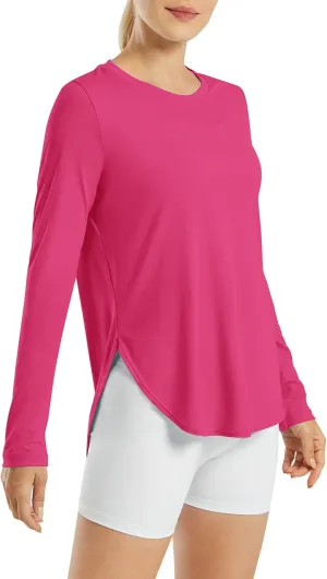 G4Free Women's UPF 50  UV Shirts Long Sleeve Workout Sun Shirt Outdoor Gym Hiking Tops Quick Dry Lightweight