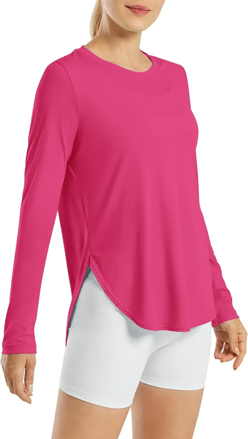 G4Free Women's UPF 50  UV Shirts Long Sleeve Workout Sun Shirt Outdoor Gym Hiking Tops Quick Dry Lightweight