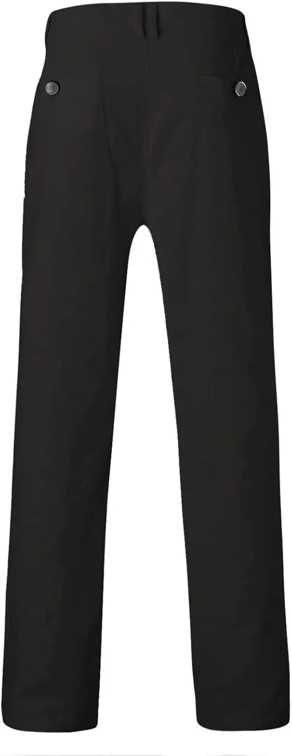 GOKKILRW Mens Slim Fit Dress Tapered Leg Pants Casual Business Office Work Pants Comfy Flat-Front Stretch Chino Golf Trousers