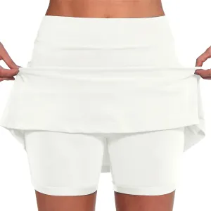 Golf Skirts for Women 18 inch Short Black Short Skirt for Women with Slit Volleyball Spandex Shorts Women high Waisted