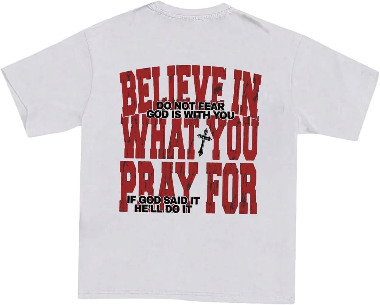 GORGLITTER Men's Novelty Letter Graphic Crewneck T-Shirt Casual Half Sleeve Oversized Tee Tops