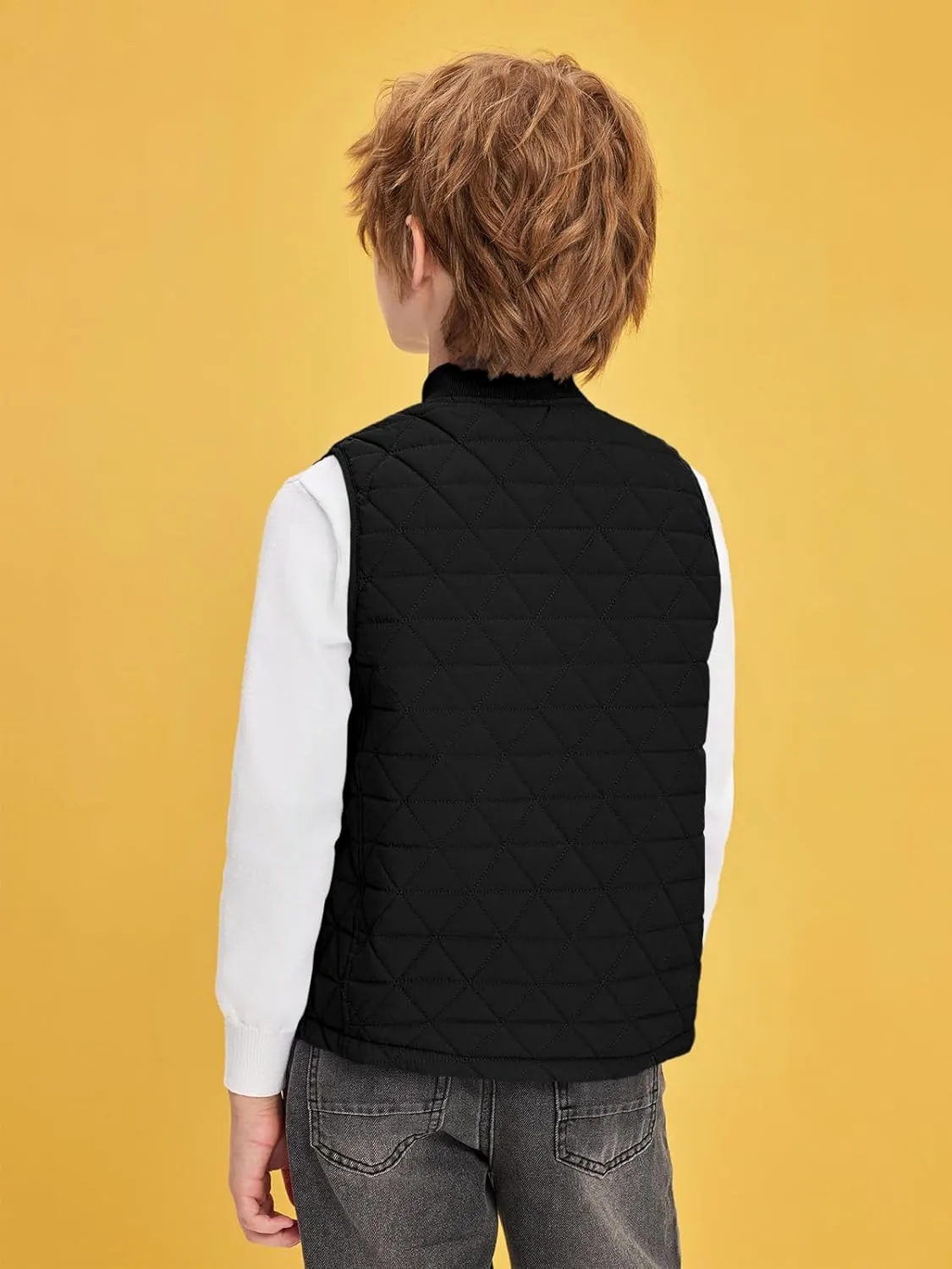 Haloumoning Boys Zip Up Puffer Vest Kids Lightweight Quilted Sleeveless Jackets Outerwear with Pockets 4-14 Years