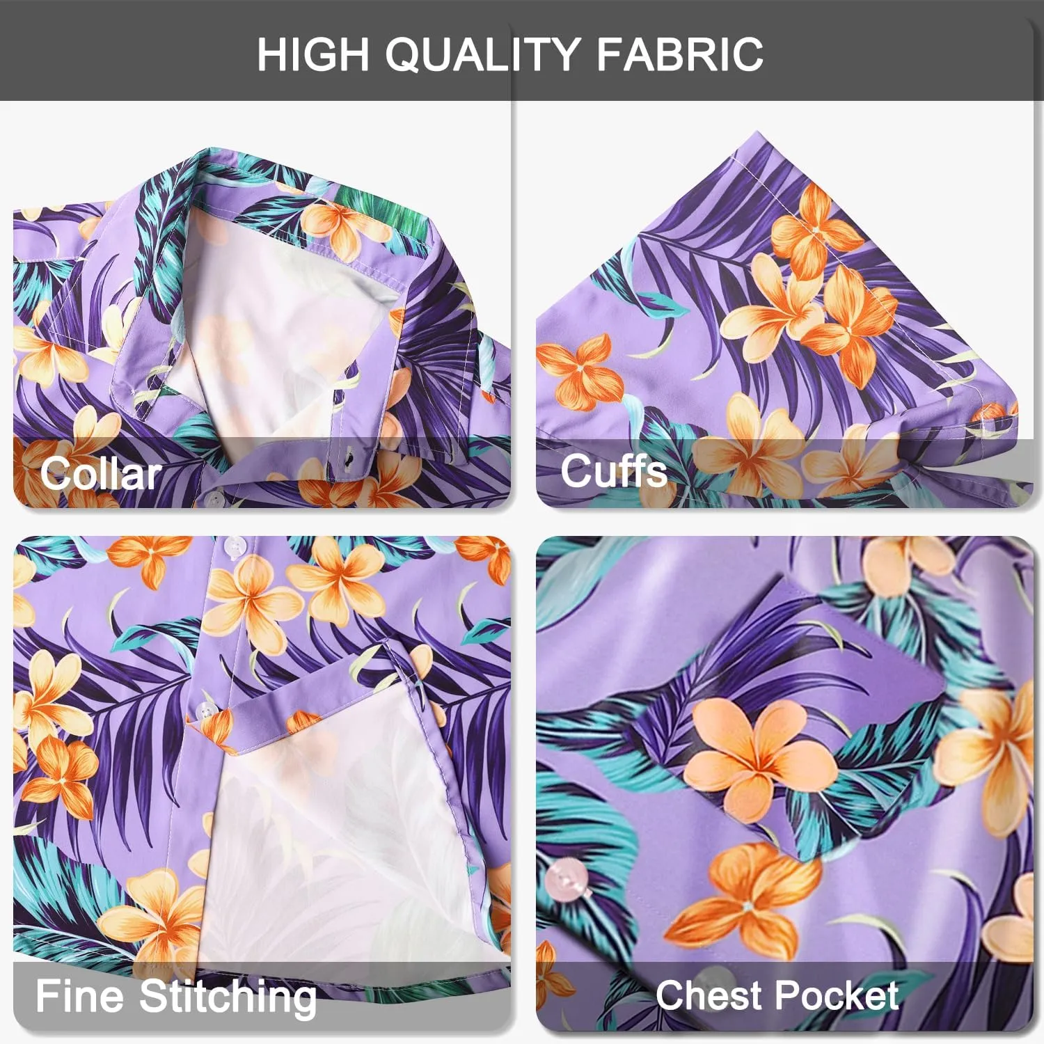 Hawaiian Shirt for Men with Pocket - Button Down Wrinkle-Resistant for Beach, Pool Parties (S-4XL)