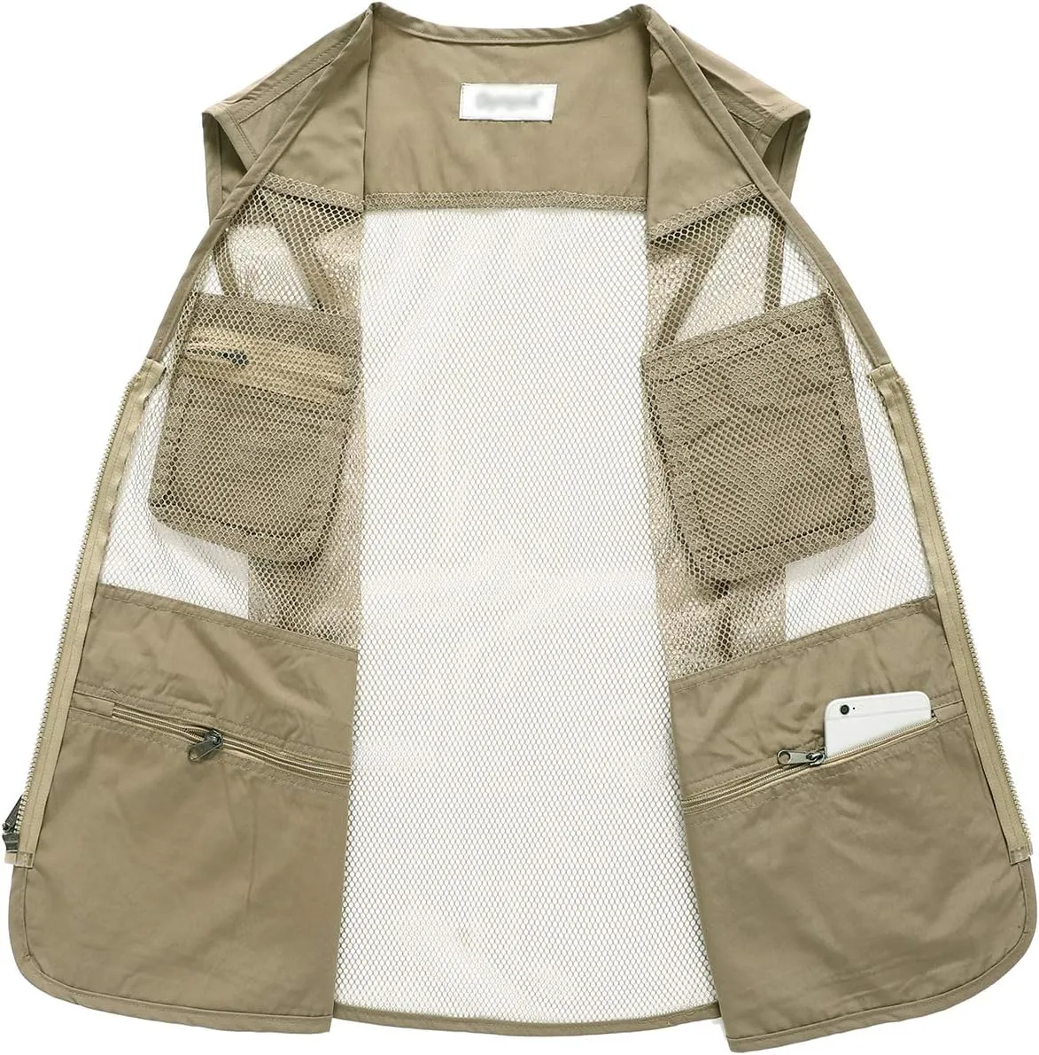 Hbufnha Mens Mesh Lightweight Vest Outdoor Work Fishing Hunting Extra Pockets Vest