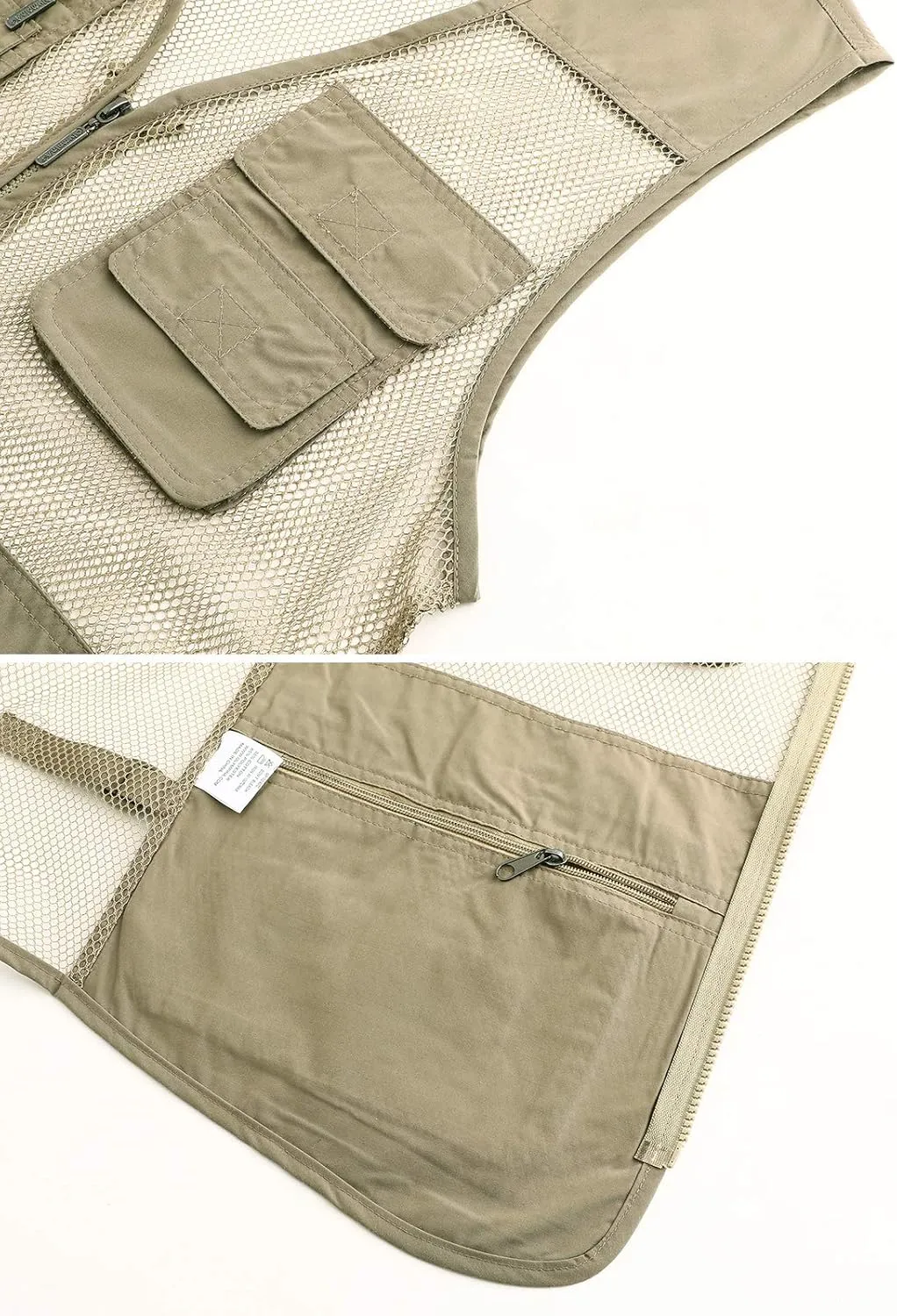 Hbufnha Mens Mesh Lightweight Vest Outdoor Work Fishing Hunting Extra Pockets Vest