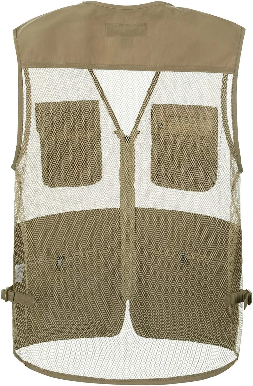 Hbufnha Mens Mesh Lightweight Vest Outdoor Work Fishing Hunting Extra Pockets Vest
