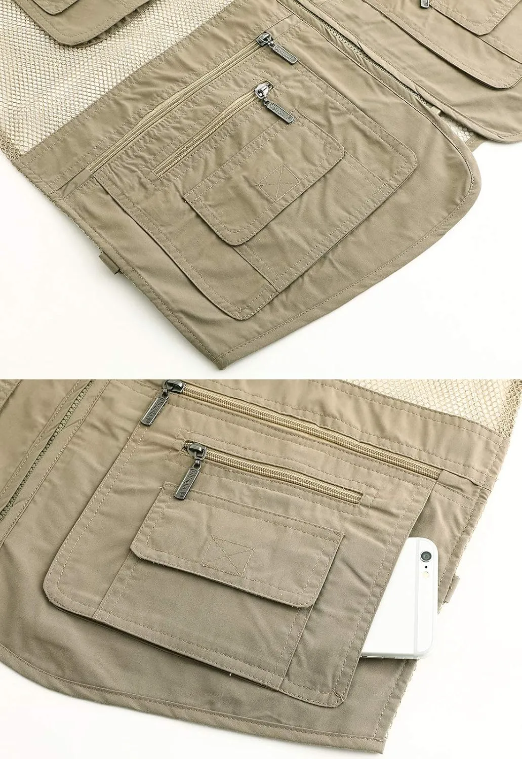 Hbufnha Mens Mesh Lightweight Vest Outdoor Work Fishing Hunting Extra Pockets Vest