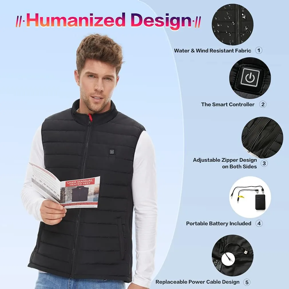 Heated Vest for Men and Women with Battery Pack Rechargeable Heated vests Warming Lightweight Heating Vest