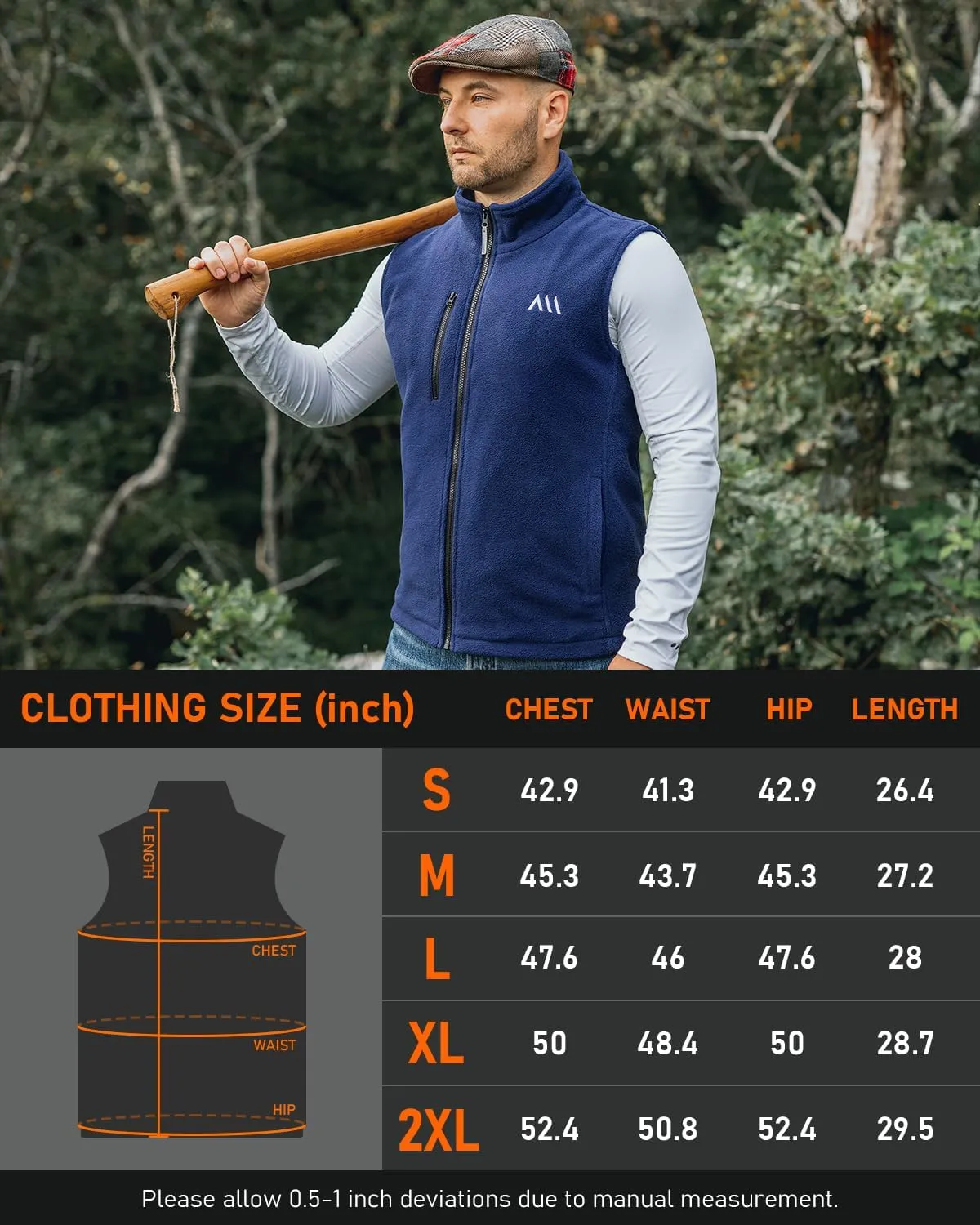 Heated Vest with Battery Pack, Warming Fleece Electric Vest for Men, Mens Heated Vests Rechargeable