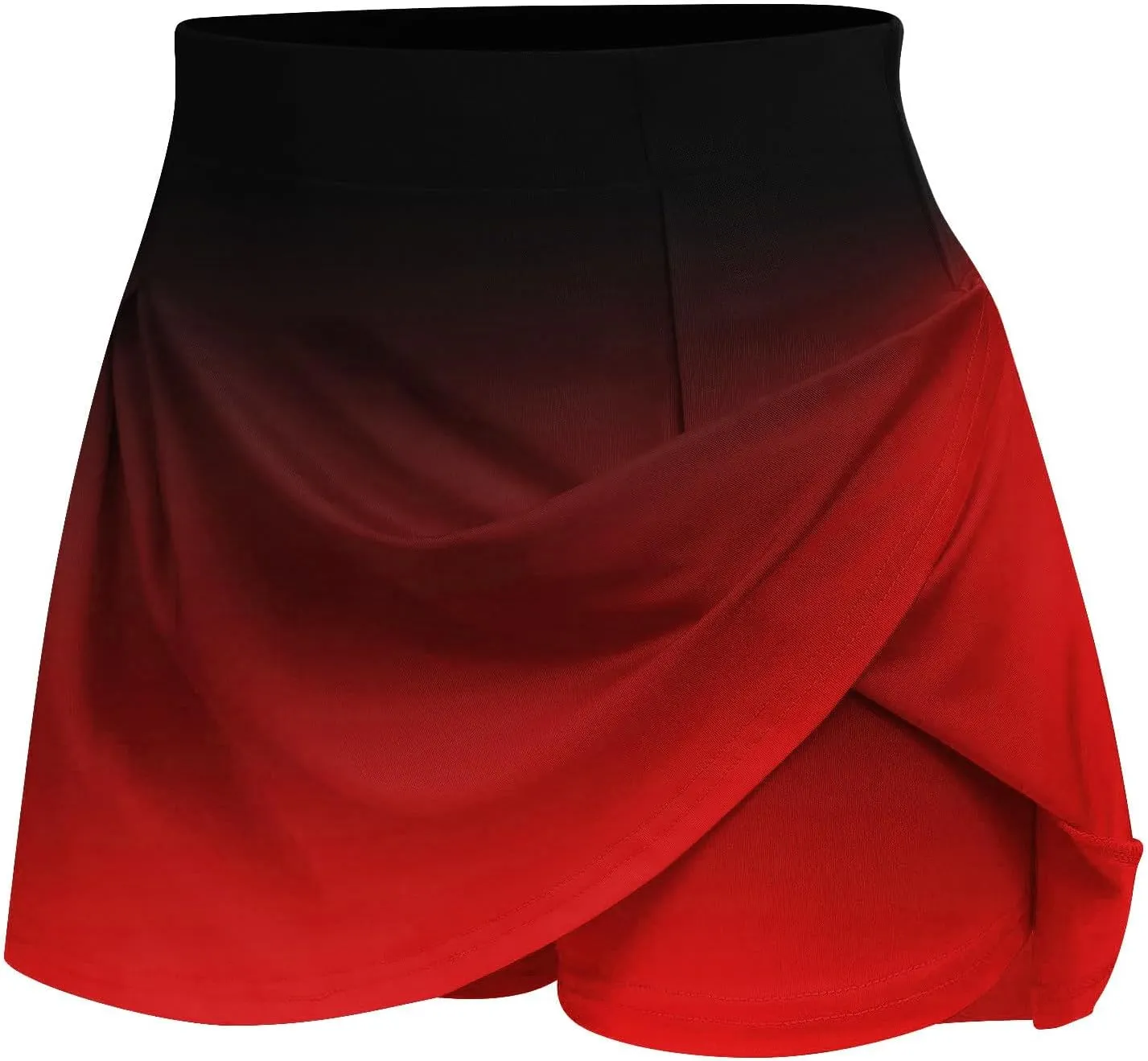 HGps8w Women's Tennis Skirt with Built-in Shorts Stretchy High Waisted Gradient Flowy Athletic Running Golf Skorts Skirts