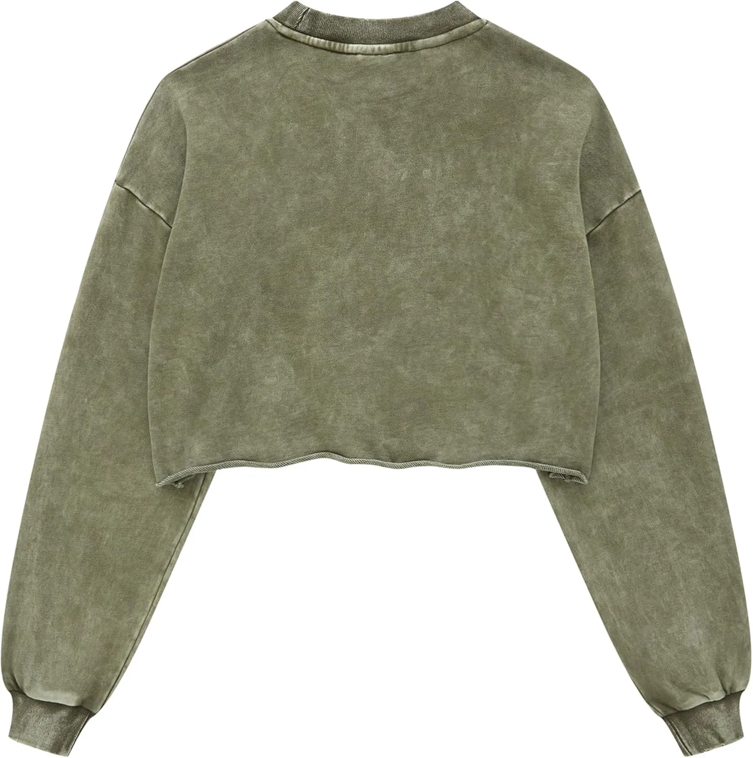Hixiaohe Womens Cropped Sweatshirts Vintage Long Sleeve Pullover Tops Acid Wash Sweatshirt Hoodies for Women Workout Crop Top