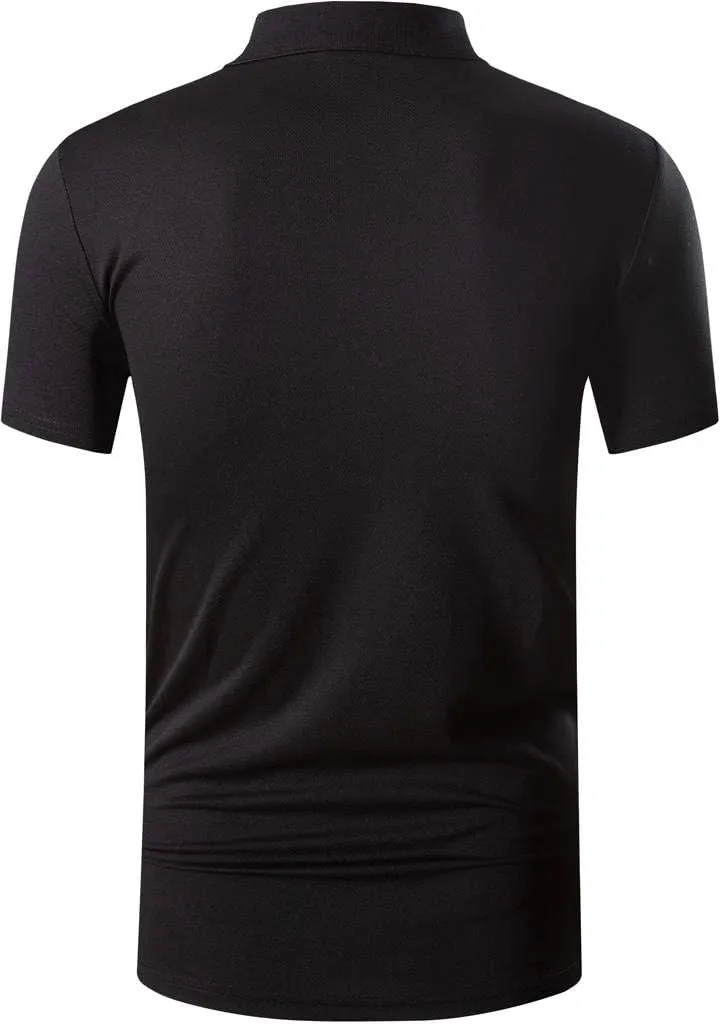 jeansian Men's Sport Outdoor Quick Dry Fit Short Sleeves Polo Tee Shirt Tshirt T-Shirt Tops Golf Tennis Bowling LSL195
