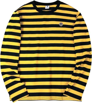 KESIHAN Men's Casual Striped Shirts Crewneck Long Sleeve Basic T-Shirt Basic Daily Work Stripe Tee Tops