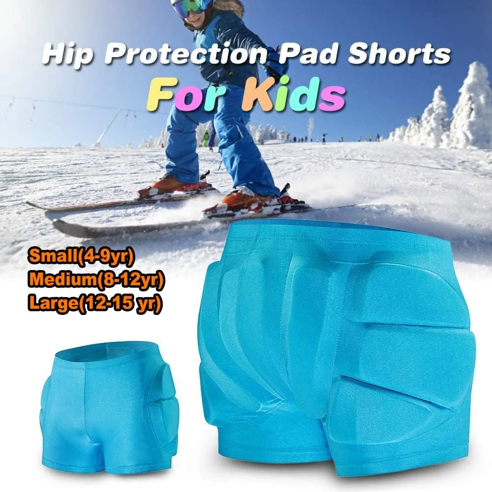 Kids Butt Pad Shorts for Skating Snowboarding Ski Hockey, Hip Tailbone Protective Padded Shorts for Youth Child