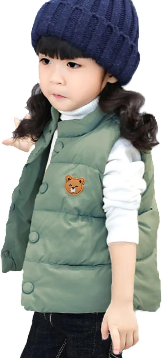 LANDUNSI Baby Boys Girls Puffer Vest Winter Warm Lightweight Toddler Vest Outerwear High Neck Cute Sleeveless Jacket