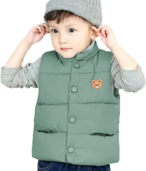 LANDUNSI Baby Boys Girls Puffer Vest Winter Warm Lightweight Toddler Vest Outerwear High Neck Cute Sleeveless Jacket