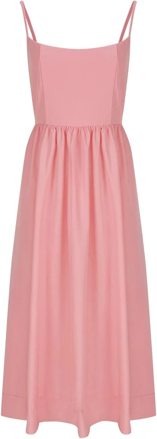 Lastesso Dresses for Women 2024 Casual Spaghetti Strap Flowy Beach Long Dress Loose Fitted Tiered Beach Party Sundresses
