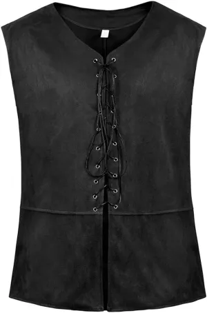Lehauya Men's Pirate Vest Renaissance Vest Costume Pirate Costumes Medieval Steampunk Gothic Waistcoat