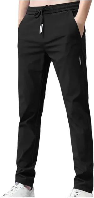 Lightweight Pants Men,Mens Outdoor Hiking Pants Casual Comfy Workout Trousers with Drawstring Mens Baggy Cargo Pants