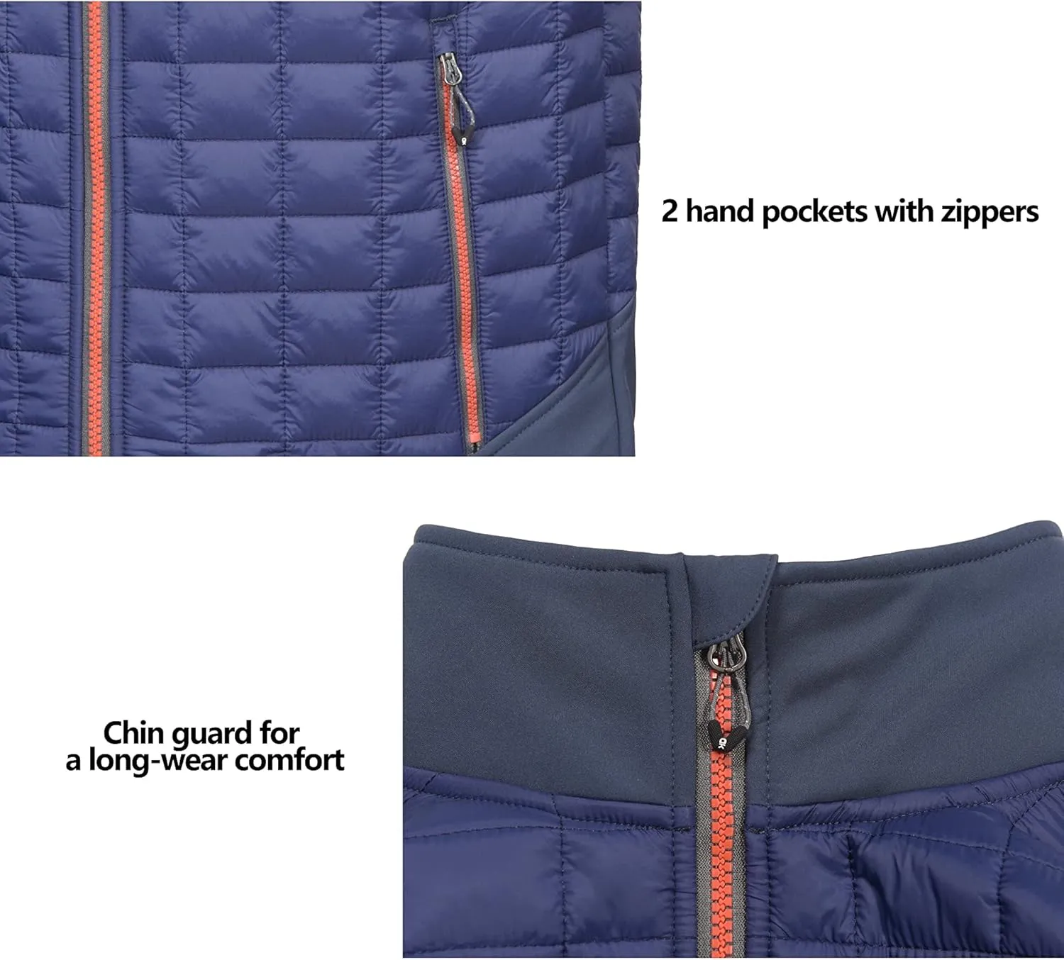 Little Donkey Andy Mens Lightweight Puffer Vest, Warm Outdoor Sleeveless Jacket for Hiking Travel Running