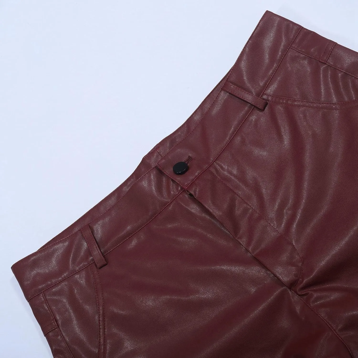 Long Retro Slim Men's Pants Autumn/Winter Punk Casual Suit Leather Leather Pants Two Piece Suit Suit Inner