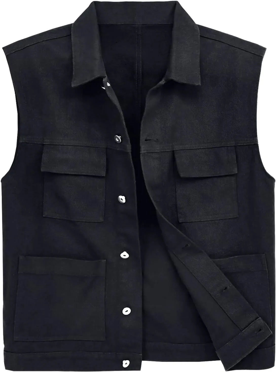 LONGBIDA Men's Denim Vest Casual Slim Fit Sleeveless Jacket Outdoor Jean Vests