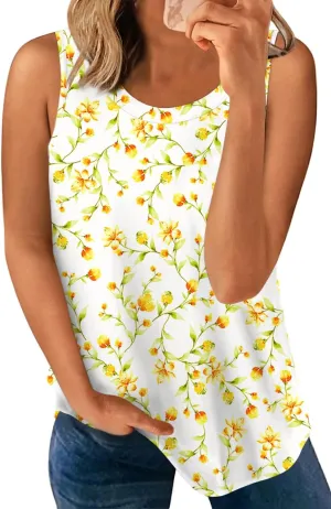 LONGYUAN Womens Tank Tops 2025 Casual Tunics Loose Sleeveless Summer Tops Basic Ladies Tee Shirts M-3XL