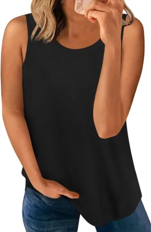 LONGYUAN Womens Tank Tops 2025 Casual Tunics Loose Sleeveless Summer Tops Basic Ladies Tee Shirts M-3XL