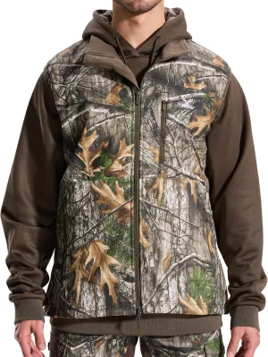 LOOGU Mens Camo Hunting Vest Softshell Fleece Lined Outdoor Fishing Outwear