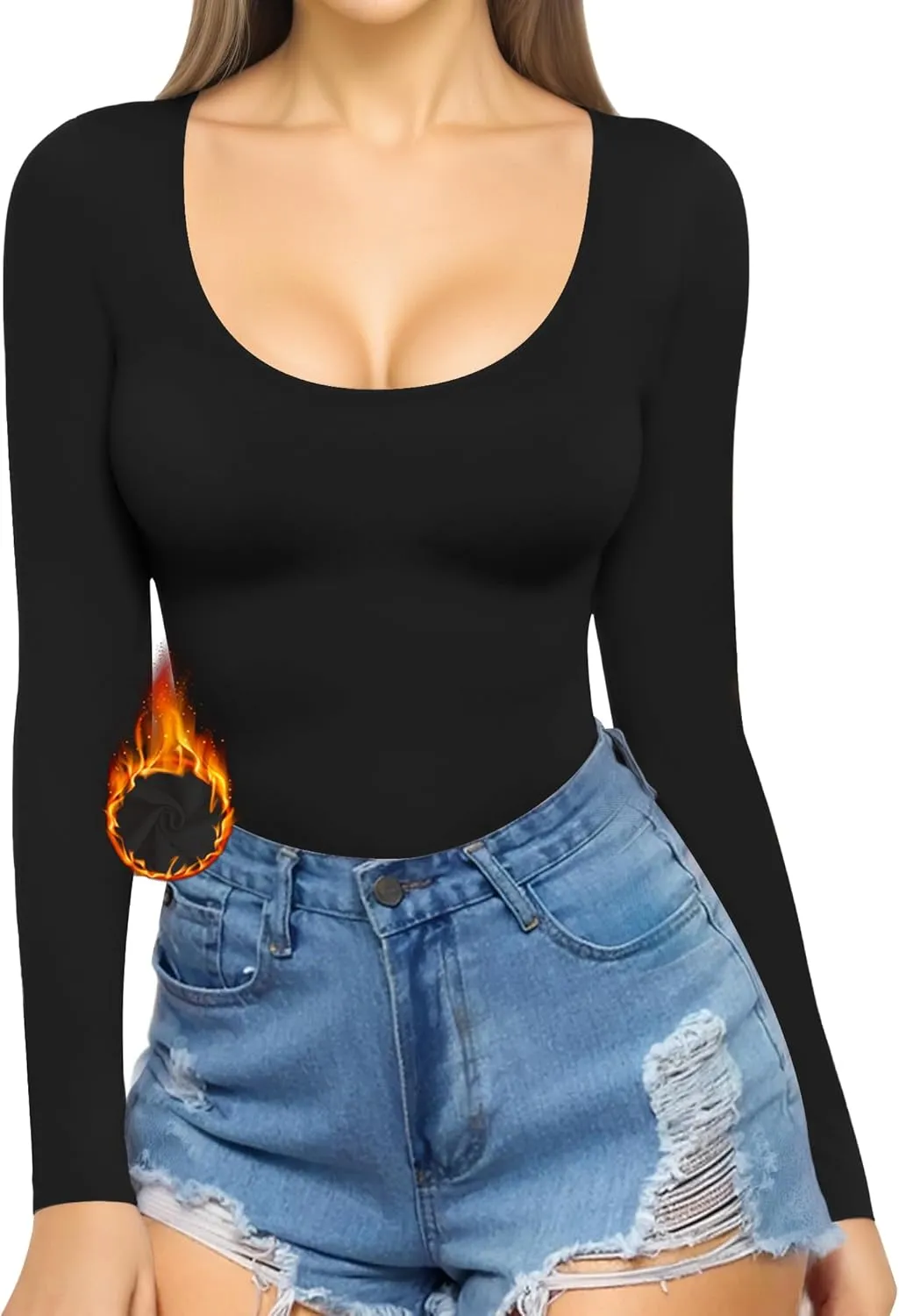 MANGOPOP Womens Scoop Neck Short Sleeve Long Sleeve Slim Fit T Shirt Tunic Tops Tee