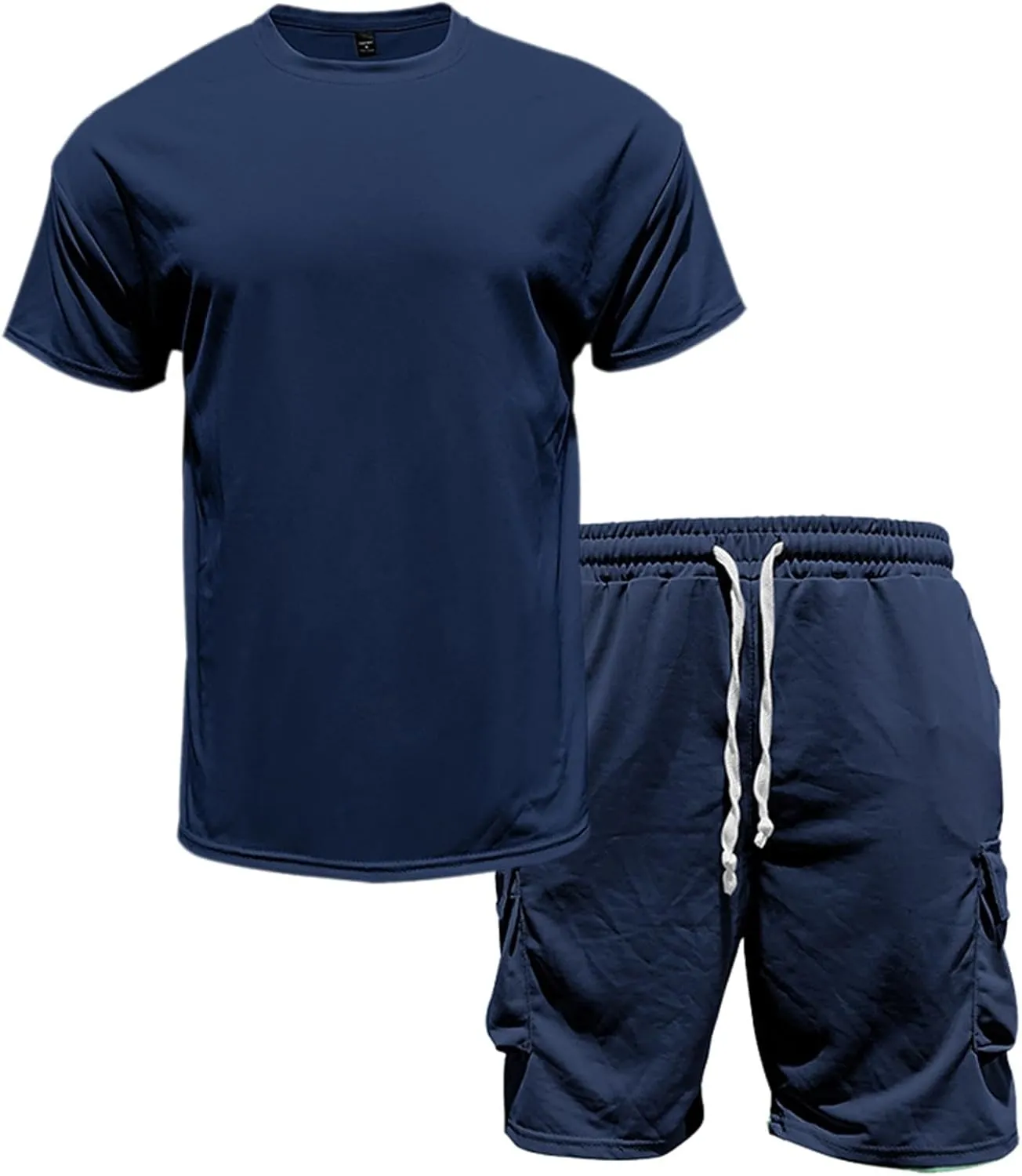 Men Outfits 2 Piece Fashion Casual Summer Drop Shoulder Oversize Tee Shirt Shorts Set Athletic Jogging Tracksuit